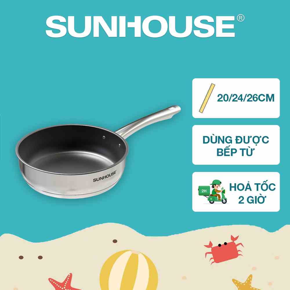 Chảo inox 5 đáy SUNHOUSE IN20M2/IN24M2/IN26M2