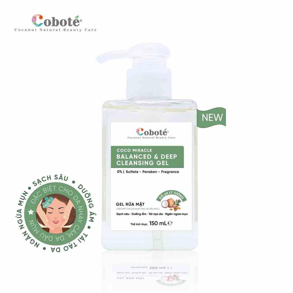 Sữa Rửa mặt cho da dầu mụn nhạy cảm Coboté 150ml