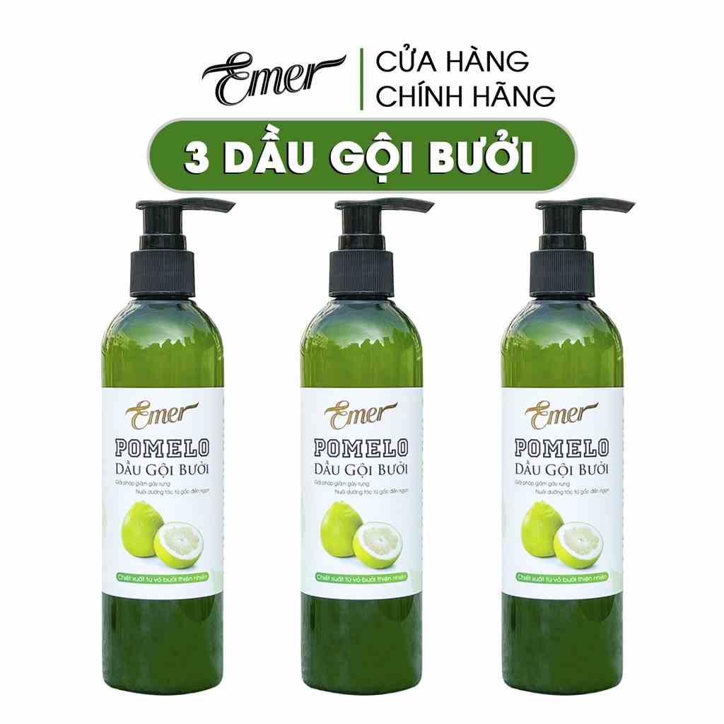 [Mã BMLTB35 giảm đến 35K đơn 99K] Bộ 3 chai dầu gội bưởi kích mọc tóc tinh dầu pomelo Emer Garin 300ml x3 hết rụng