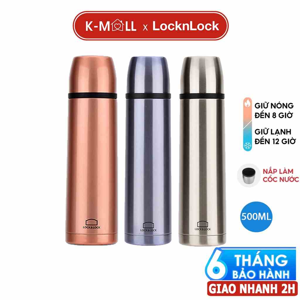 Bình giữ nhiệt LocknLock 500ml Vienna miệng bình rộng, nắp dùng làm cốc nước uống LHC1430 - K-MALL