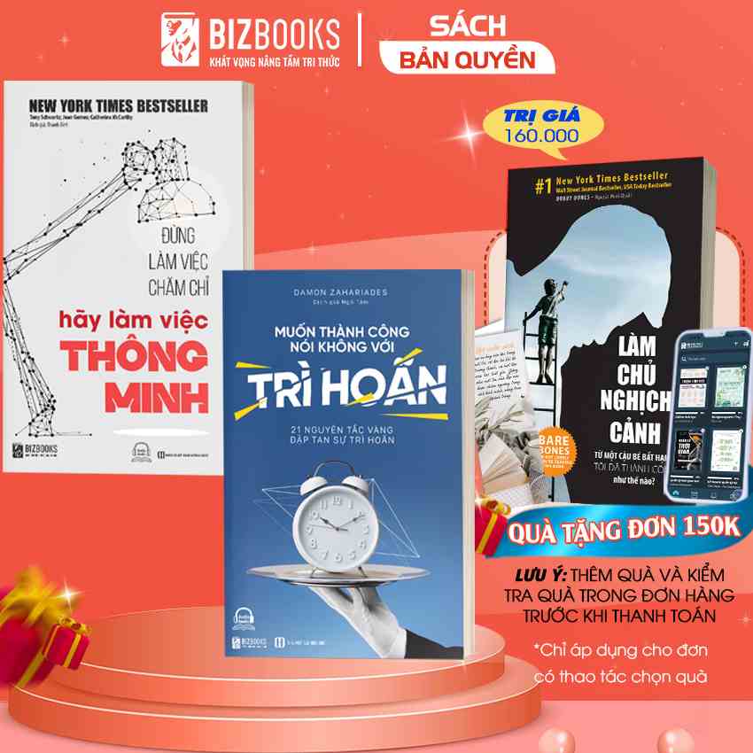 Combo Sách BIZBOOKS - Muốn thành công nói không với trì hoãn - Đừng làm việc chăm chỉ hãy làm việc thông minh