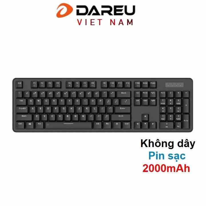 [Mã ELCL7 giảm 7% đơn 300K] Bàn phím cơ không dây DAREU EK810G BLACK 104-KEYS (Blue/ Brown/ RedD switch)-Pin Sạc 2000mah