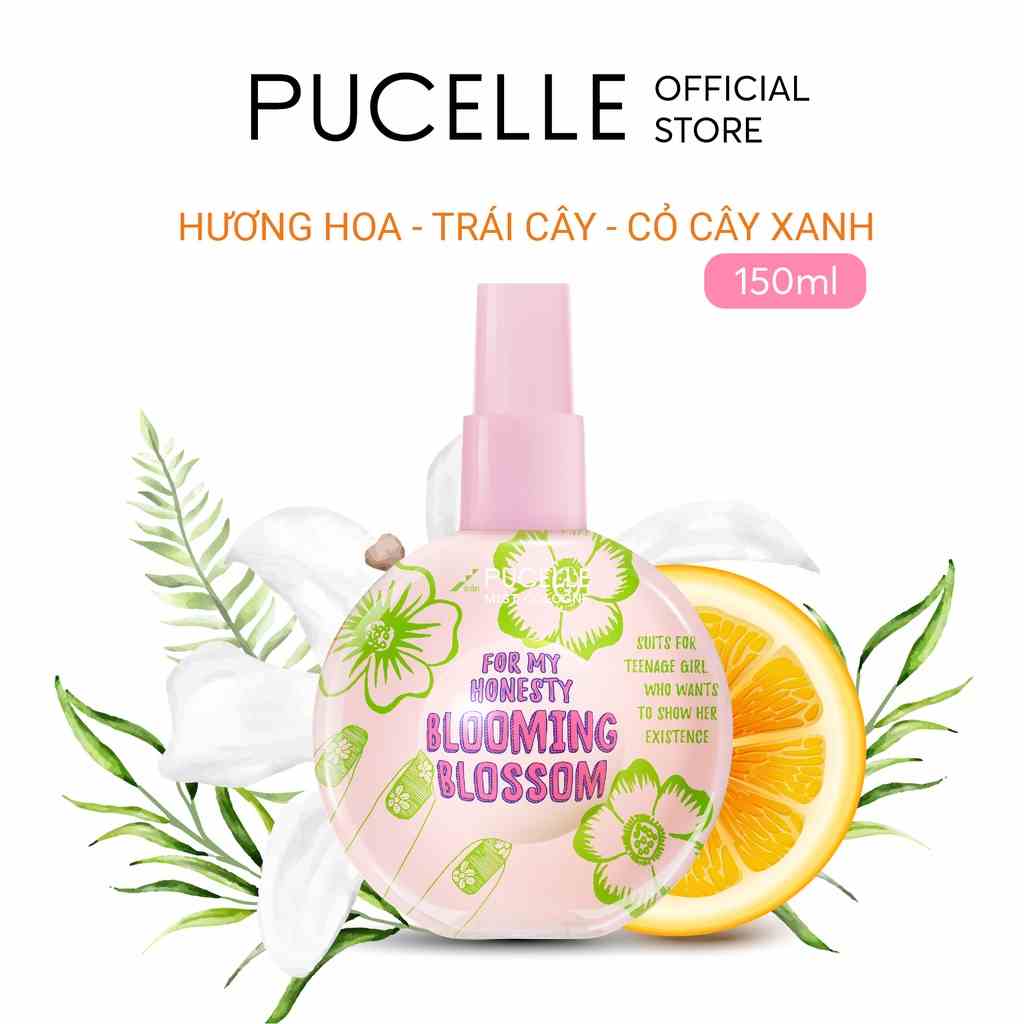 [Mã BMLTA35 giảm đến 35K đơn 99K] Nước Hoa dạng xịt PUCELLE Mist Cologne Blooming Blossom For My Honesty 150ml