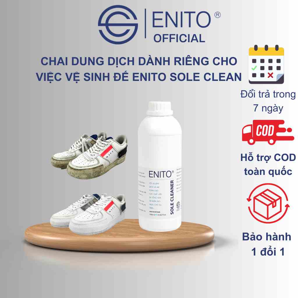 Can dung dịch vệ sinh chuyên dụng cho phần đế giày Enito Sole Cleaner 1000ml phù hợp với các cửa hàng spa giày