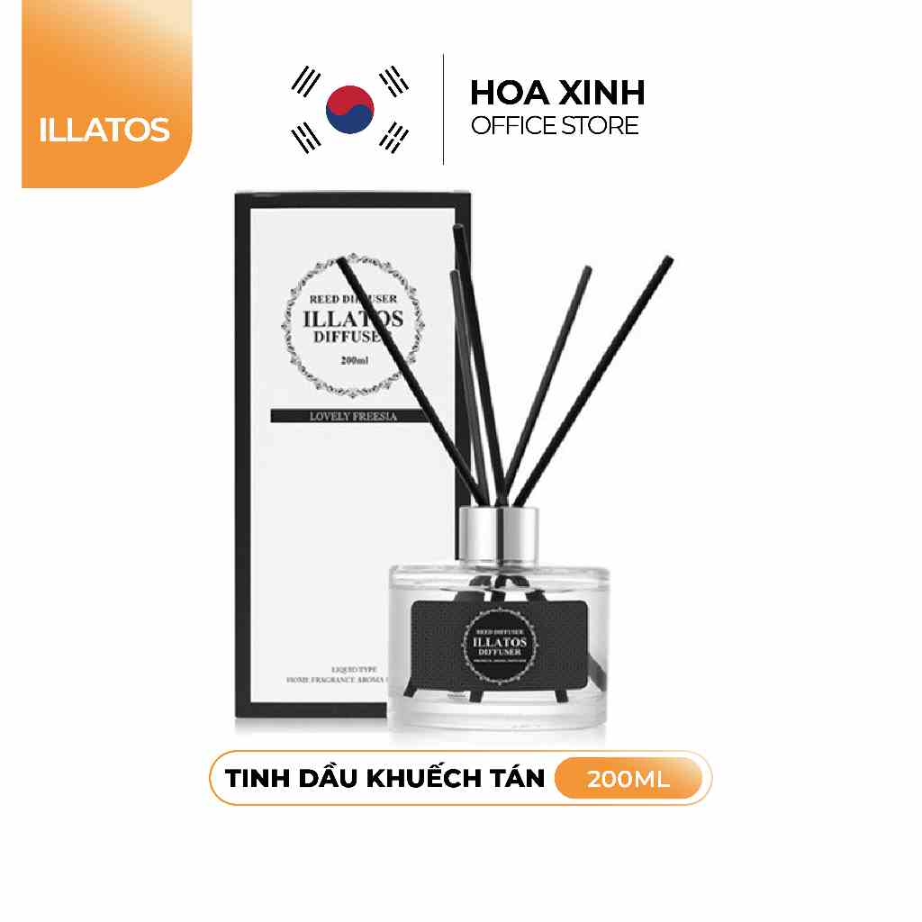 Tinh Dầu Khuếch Hương Thơm Phòng ILLATOS Reed Diffuser 200ml