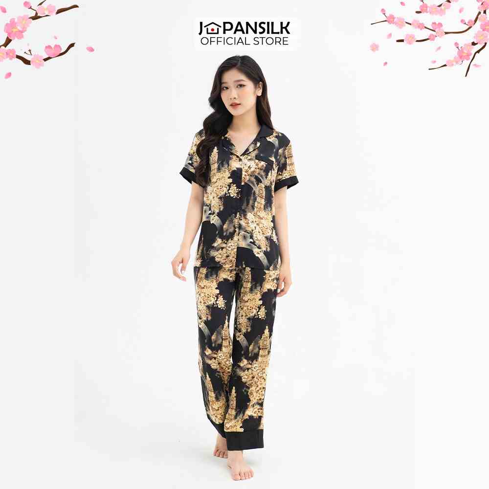 [Mã BMLTA35 giảm đến 35K đơn 99K] Bộ Đồ Ngủ Pijama Lụa Nhật Cao Cấp JAPAN SILK Tay Ngắn Quần Dài Họa Tiết Sang Trọng