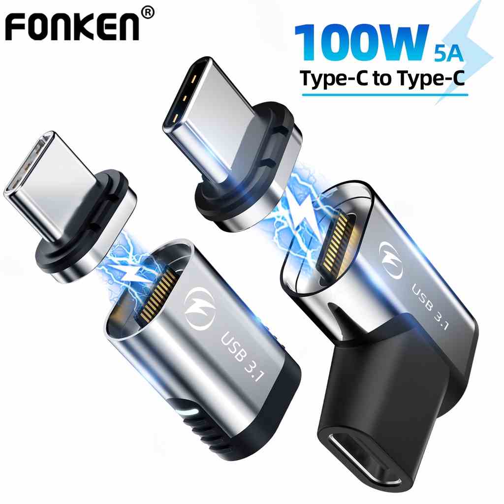 Bộ chuyển đổi Fonken có nam châm sạc nhanh 100W USB C 24 chân Type C QC 4.0