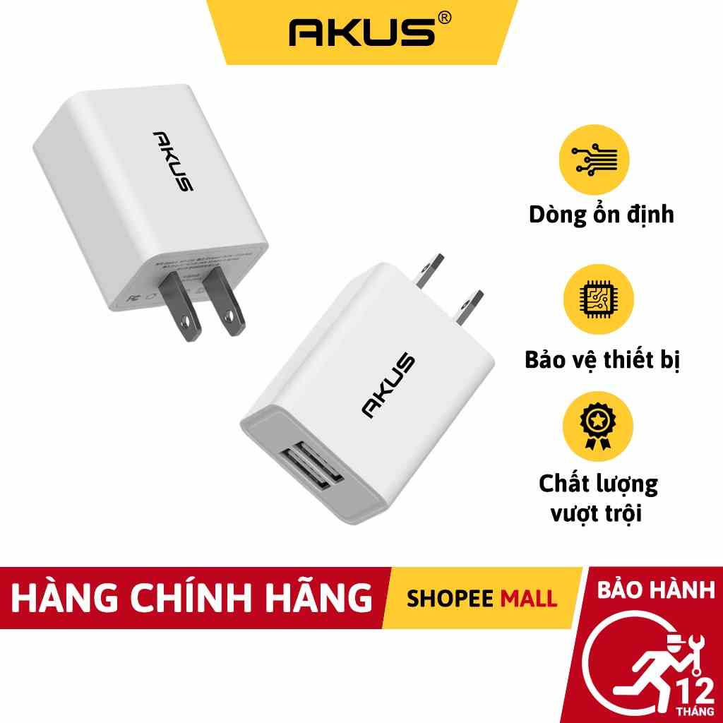 Củ sạc 2 cổng AKUS-CB50 - Hàng Chính Hãng