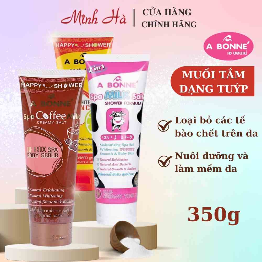 Muối tắm sữa A Bonne Spa 350g dạng tuýp tẩy da chết, mềm mịn da