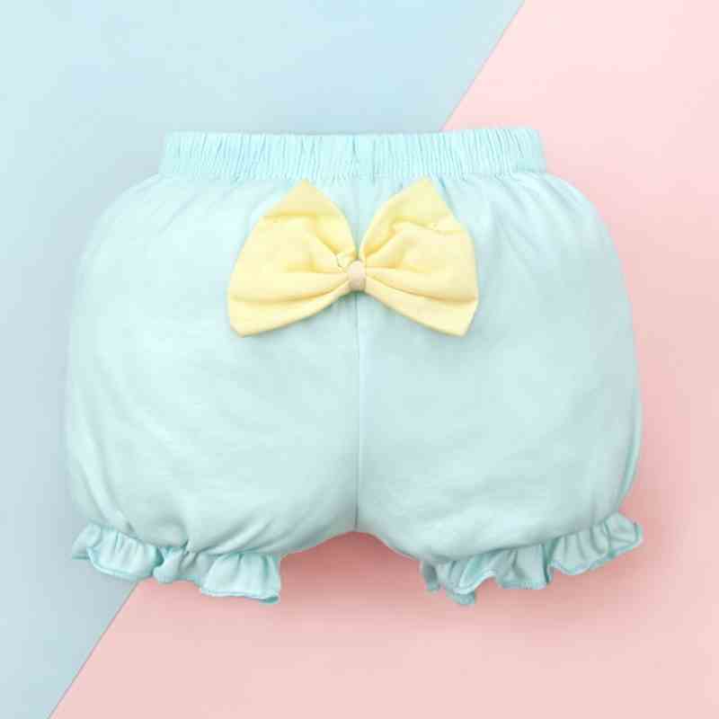 Quần short LUCKY BIG CAT vải cotton đính nơ dễ thương cho bé từ 0 - 4 tuổi