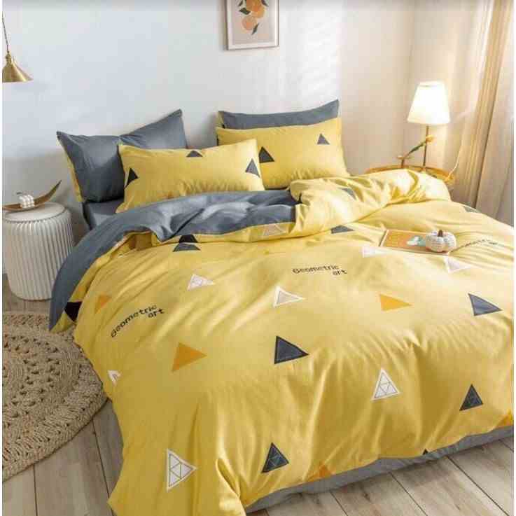 Bộ chăn ga gối Bo Decor cotton living mêm mại cao cấp bo chun miễn phí