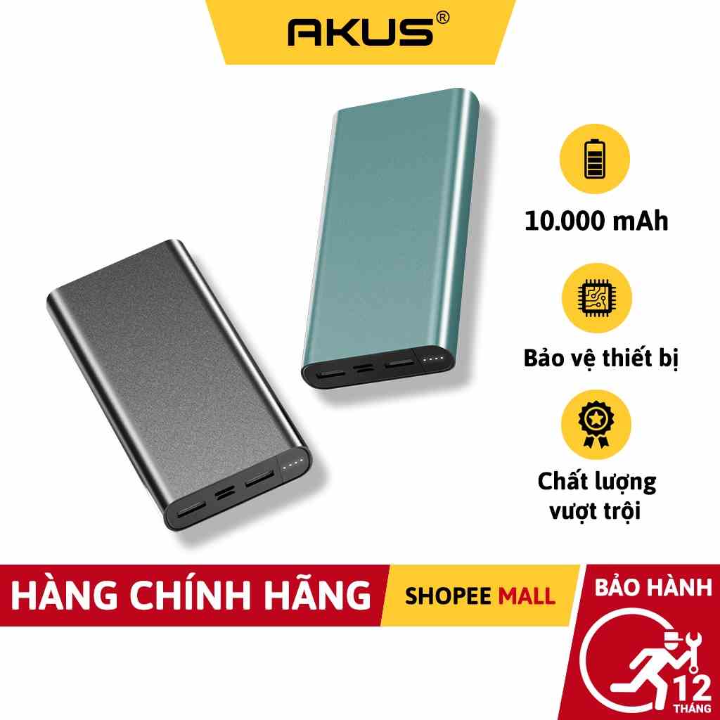 Sạc dự phòng 10000 mah V10 VIVU 2 cổng sạc - Hàng chính hãng