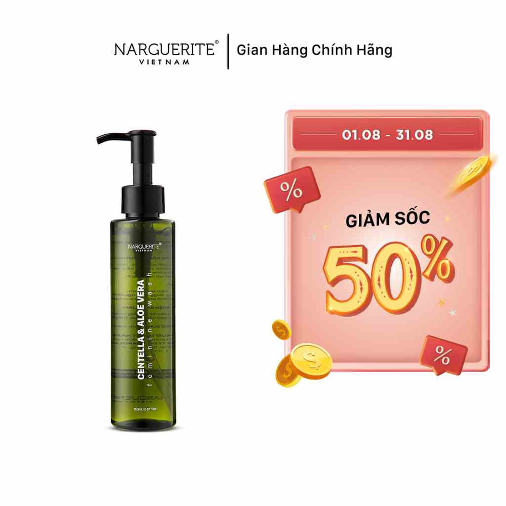 Dung dịch vệ sinh Narguerite chiết xuất từ rau má và nha đam 150ml