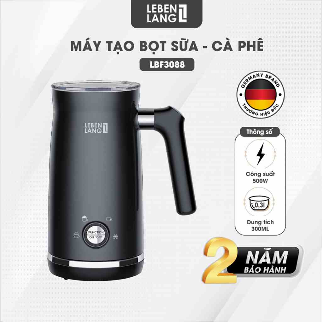 Máy tạo bọt sữa, cà phê LEBENLANG LBF3088 gồm 4 chế độ nóng lạnh, thiết kế cầm tay tiện lợi, bảo hành 2 năm