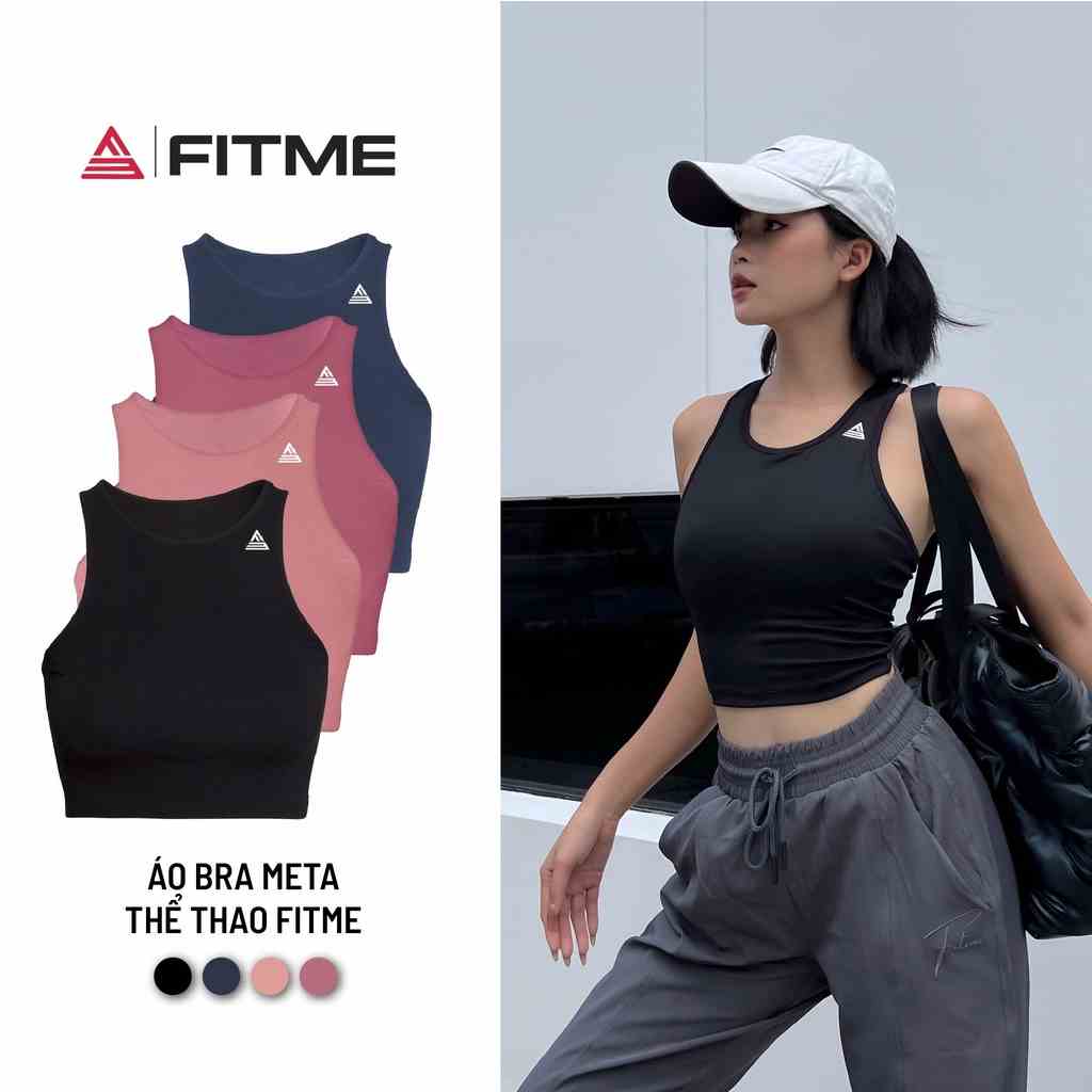 Áo croptop tập gym yoga nữ Fitme Meta form chất liệu thun cao cấp ôm body, thấm hút mồ hôi ACRT