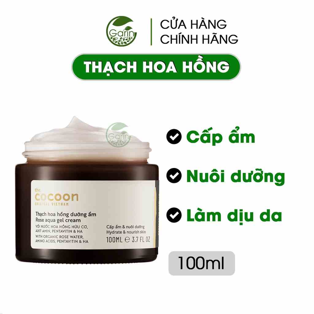 [Mã BMLTB35 giảm đến 35K đơn 99K] Bigsize 100ml - Thạch hoa hồng dưỡng ẩm Cocoon Garin cấp ẩm và nuôi dưỡng