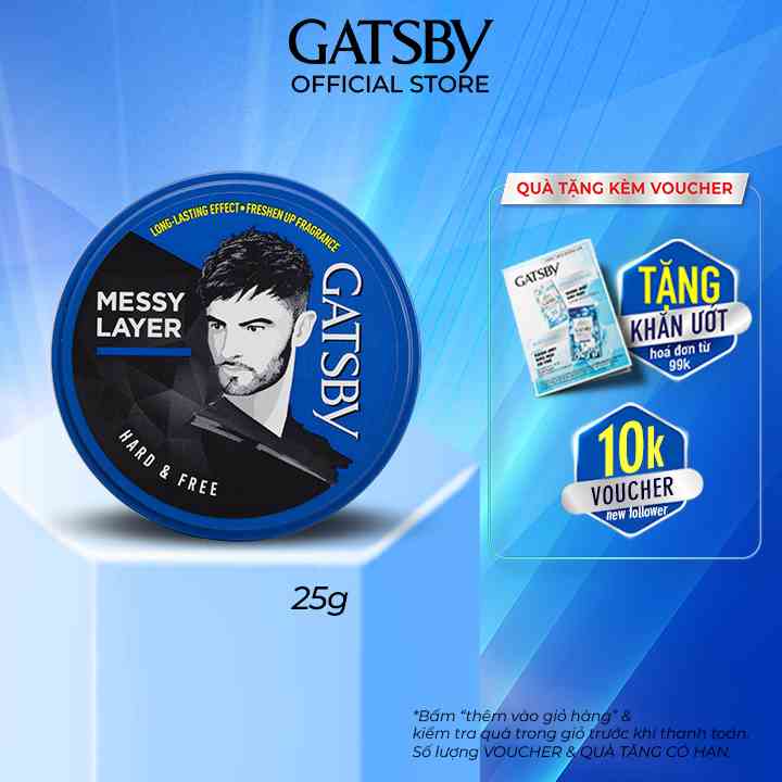 [Mã BMLTB35 giảm đến 35K đơn 99K] Wax Tạo Kiểu Tóc GATSBY STYLING WAX HARD & FREE 25g