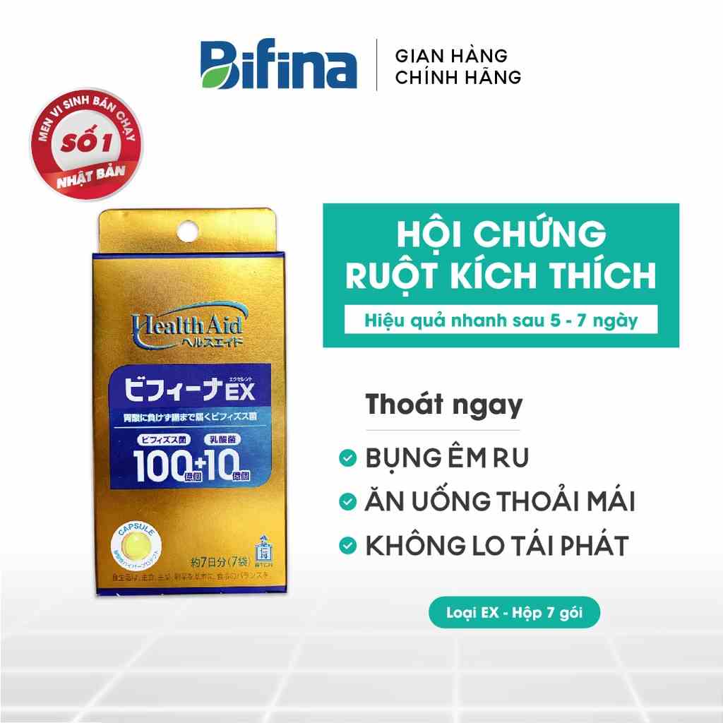 Men vi sinh Bifina Nhật Bản- Loại EX 7 gói - Thoát ngay hội chứng ruột kích thích, không lo tái phát