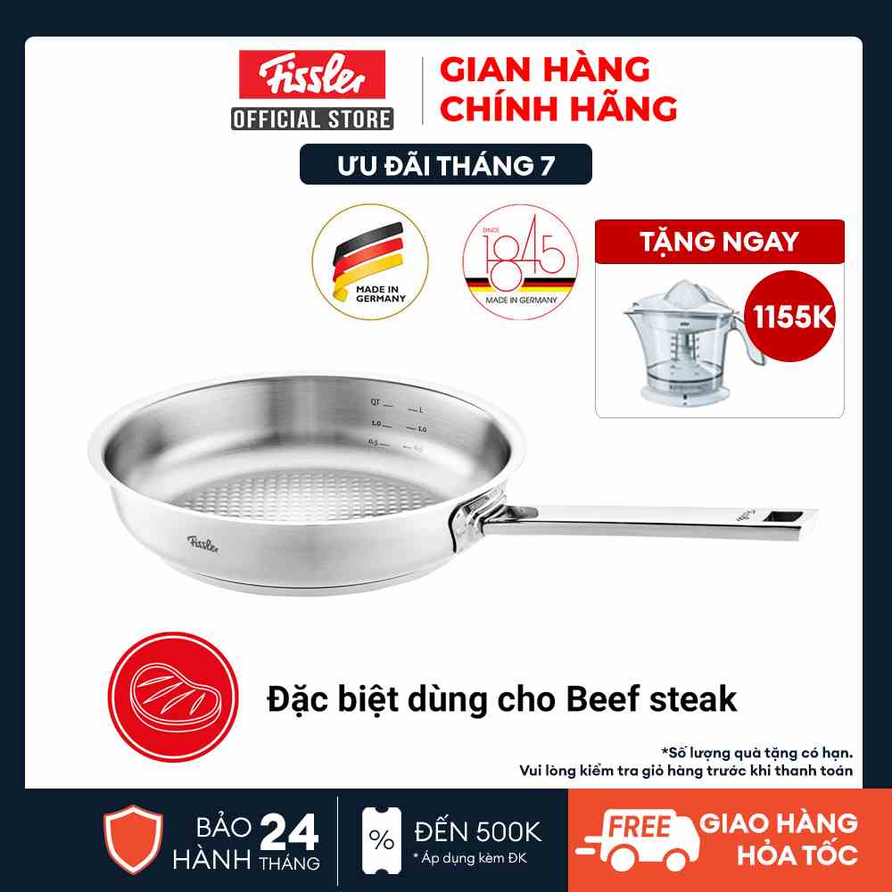 Chảo inox Fissler Original Pro size 24cm hàng chính hãng 100% sản xuất tại Đức , bảo hành 24 tháng.