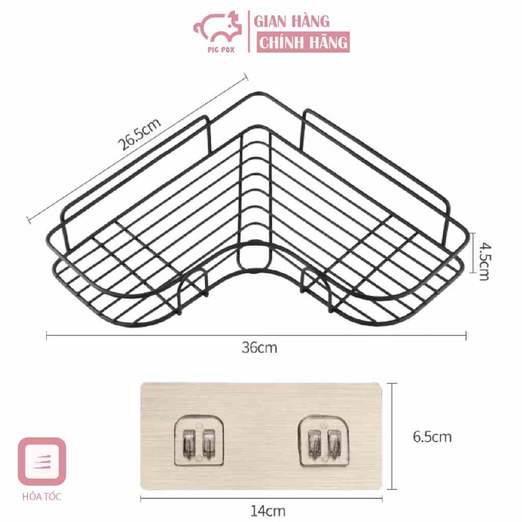 [Mã BMLTB35 giảm đến 35K đơn 99K] Kệ Góc Dán Tường Để Đồ Nhà Tắm Chất Liệu Thép Không Rỉ - PIGPOX