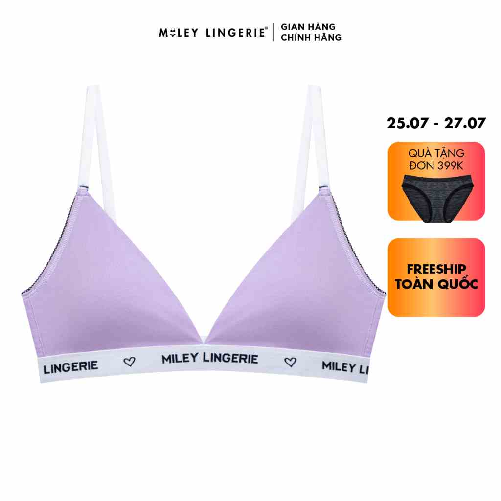 [Mã BMLTA35 giảm đến 35K đơn 99K] Áo Ngực Cổ Chữ V Lưng Logo Amethyst Purple Being Me Miley Lingerie