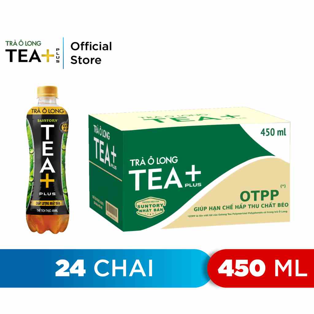 [HỎA TỐC-HN&ĐN&HCM]Thùng 24 Chai Trà Ô long Tea+ (450ml /chai)