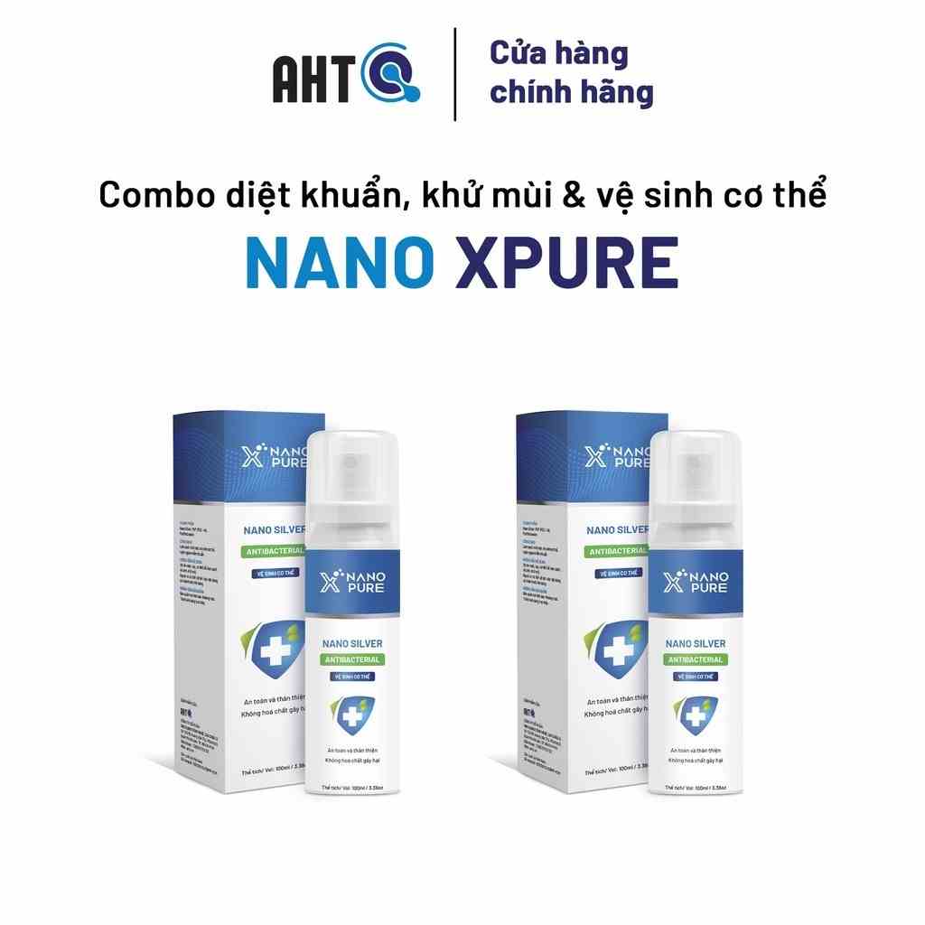 [Combo 2] Xịt khử mùi hôi nách, khử mùi cơ thể Nano Xpure - khử mùi hôi nách, mùi hôi cơ thể công nghệ nano bạc 100ML