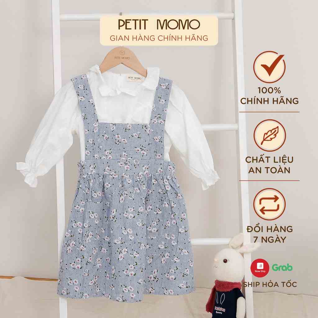 Váy Yếm Cho Bé Gái 1-6 Tuổi PETIT MOMO Chất Vải Thô Mềm Mại Thiết Kế Có Túi Họa Tiết Hoa Nhí H167