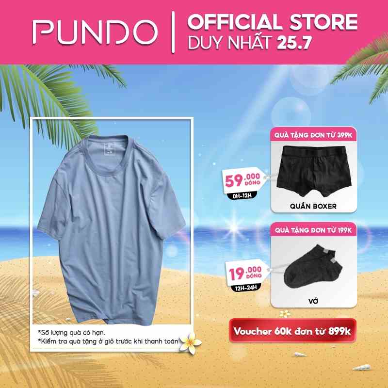 Áo thun trơn nam nữ phông unisex bigsize đến 105kg 3 màu trắng đen xám vải cotton cao cấp PUNDO ATPD09