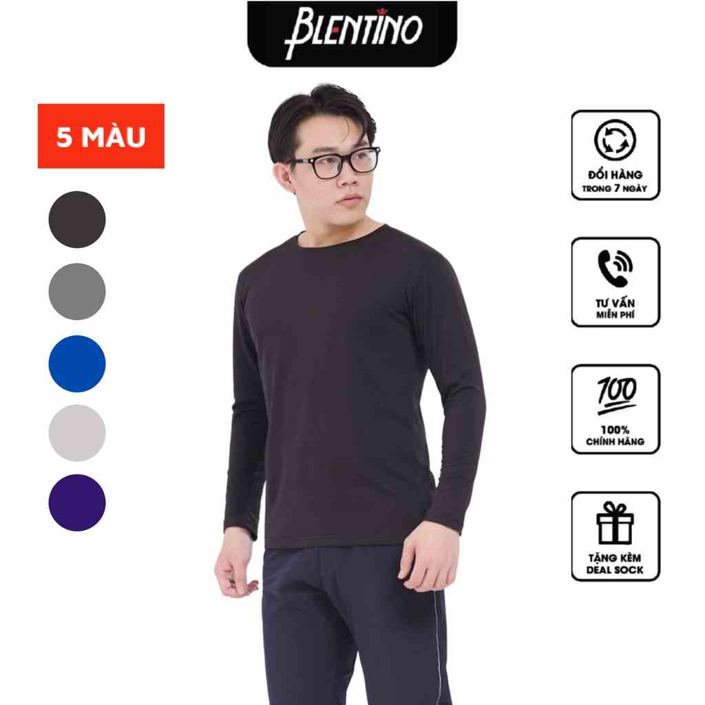 Áo Thun thu đông nam Premium Dài Tay Cổ Tròn Blentino BLTSD-02.Chất Liệu Cotton tự nhiên cao cấp