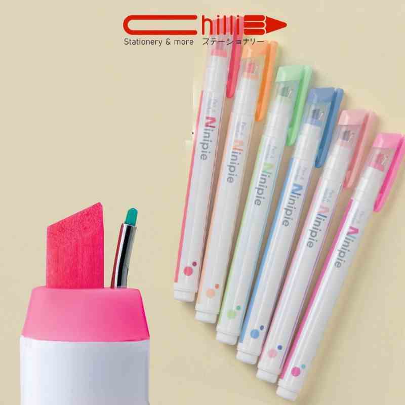 Bút Highlight Pastel Sun-Star 2 Đầu Ninipie Tích Hợp Ngòi Kim Và Highlight Nhiều Màu Xinh Xắn