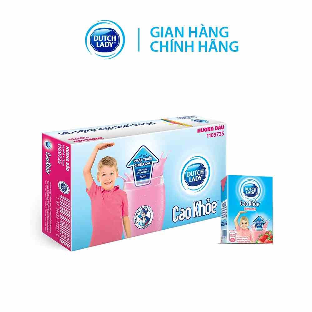 Thùng 48 Hộp Sữa Uống Dutch Lady Cô Gái Hà Lan Vị Dâu Cao Khỏe (48X110ml)