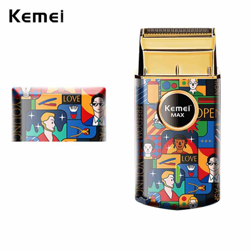 Tông đơ cạo râu Kemei Uno KM-RS7098 không dây pin Lithium-Ion họa tiết Graffiti cắt sát không có tia hồng ngoại