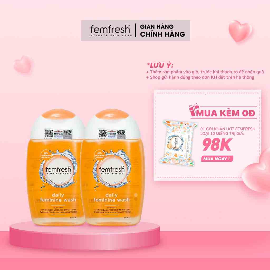 Combo 2 Dung Dịch Vệ Sinh Phụ Nữ Làm Sạch Vùng Kín Fremfresh Daily Intimate Wash 150ml