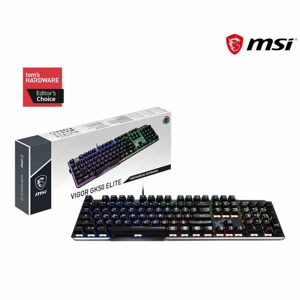 [Mã ELCL7 giảm 7% đơn 300K] Bàn phím cơ gaming MSI Vigor GK50 Elite LL US màu đen (Kailh standard white switches)