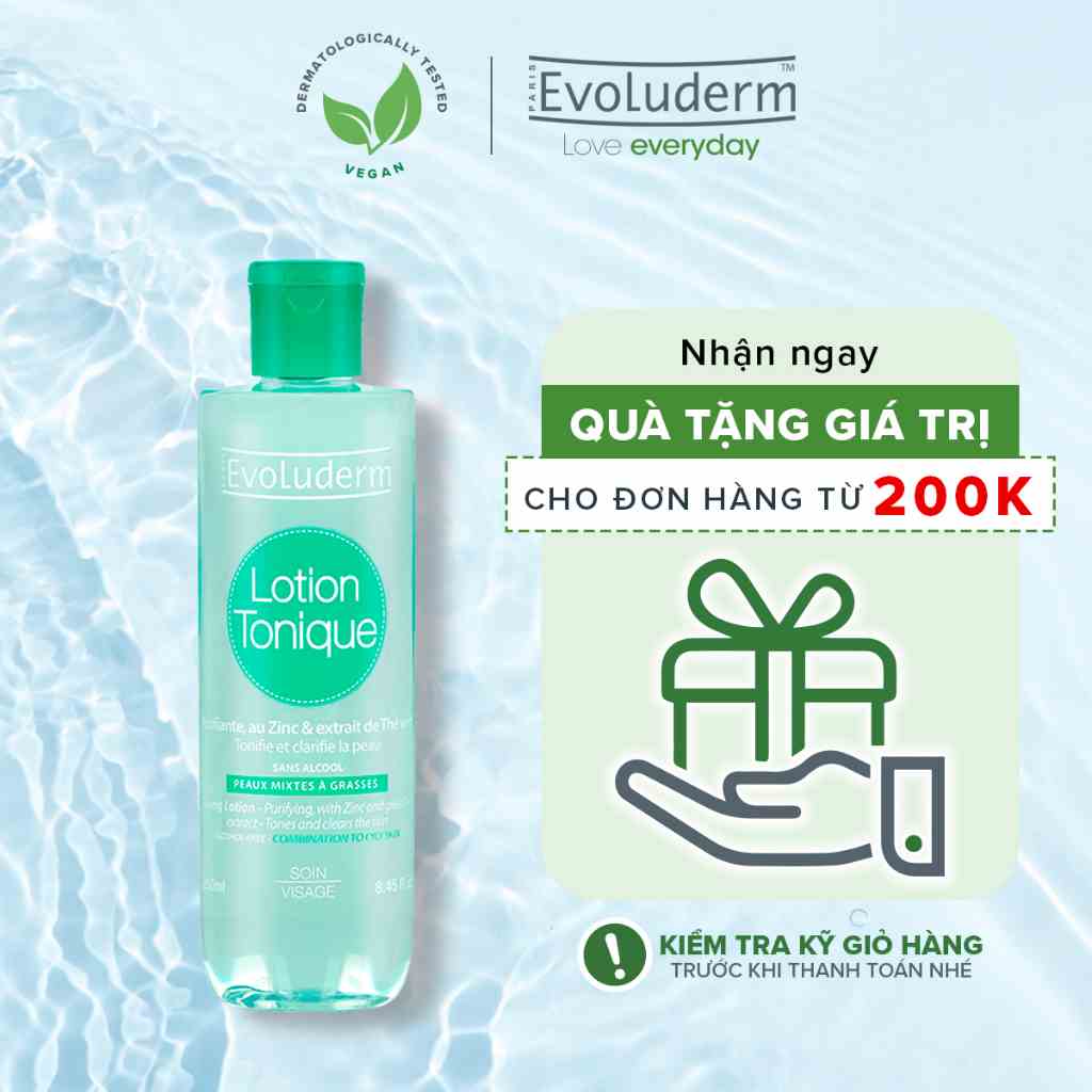 Nước hoa hồng Evoluderm dành cho da hỗn hợp và dầu mụn 250ml