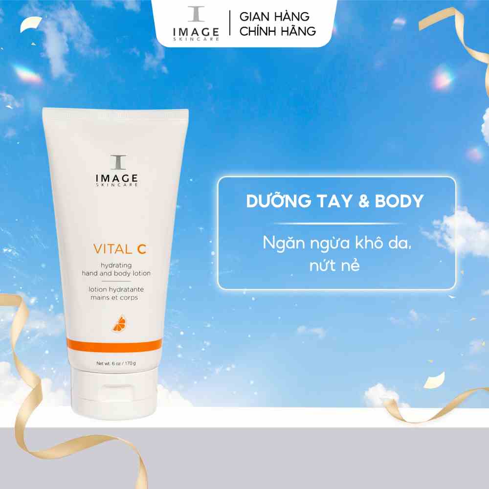 Kem Dưỡng Ẩm Chống Khô Da Tay Và Toàn Thân Image Skincare Vital C Hydrating Hand & Body Lotion 170g