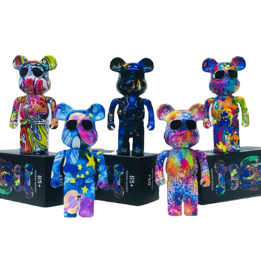 Loa Bluetooth Mini Cầm Tay HOLOCOM B5+ Hình Gấu BearBrick, Loa Di Động Đẹp Nghe Nhạc Hay Âm To - Hỗ Trợ USB Và Thẻ Nhớ