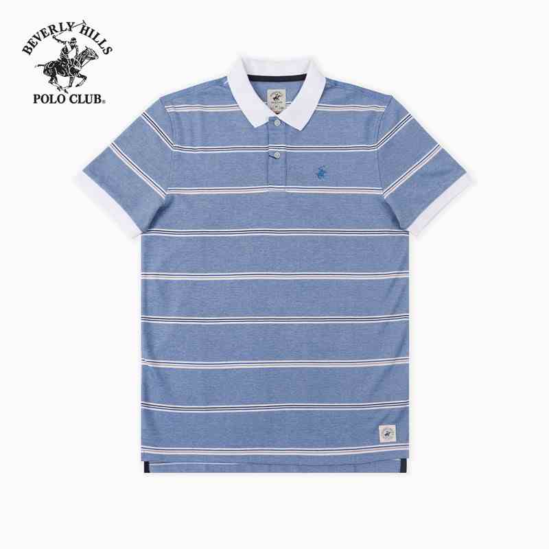 Beverly Hills Polo Club - Áo polo Ngắn tay Nam Regularfit Sọc xám vàng SGY- BHPC PMRSS20TL126