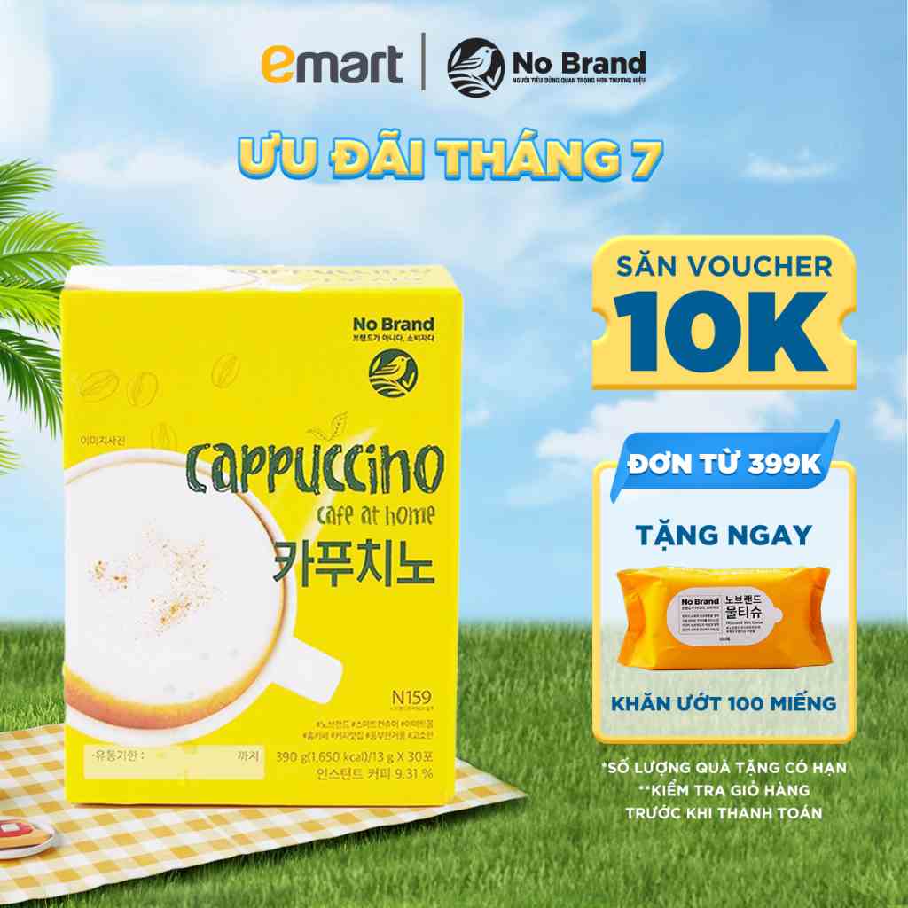 Hộp 30 Gói Cà Phê Hòa Tan Coffee Cappuccino No Brand - Emart VN