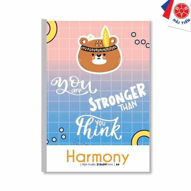 [Mã BMLTB35 giảm đến 35K đơn 99K] HẢI TIẾN Sổ kẻ ngang Harmony A4 200trang - Lốc 5 quyển - Có lề