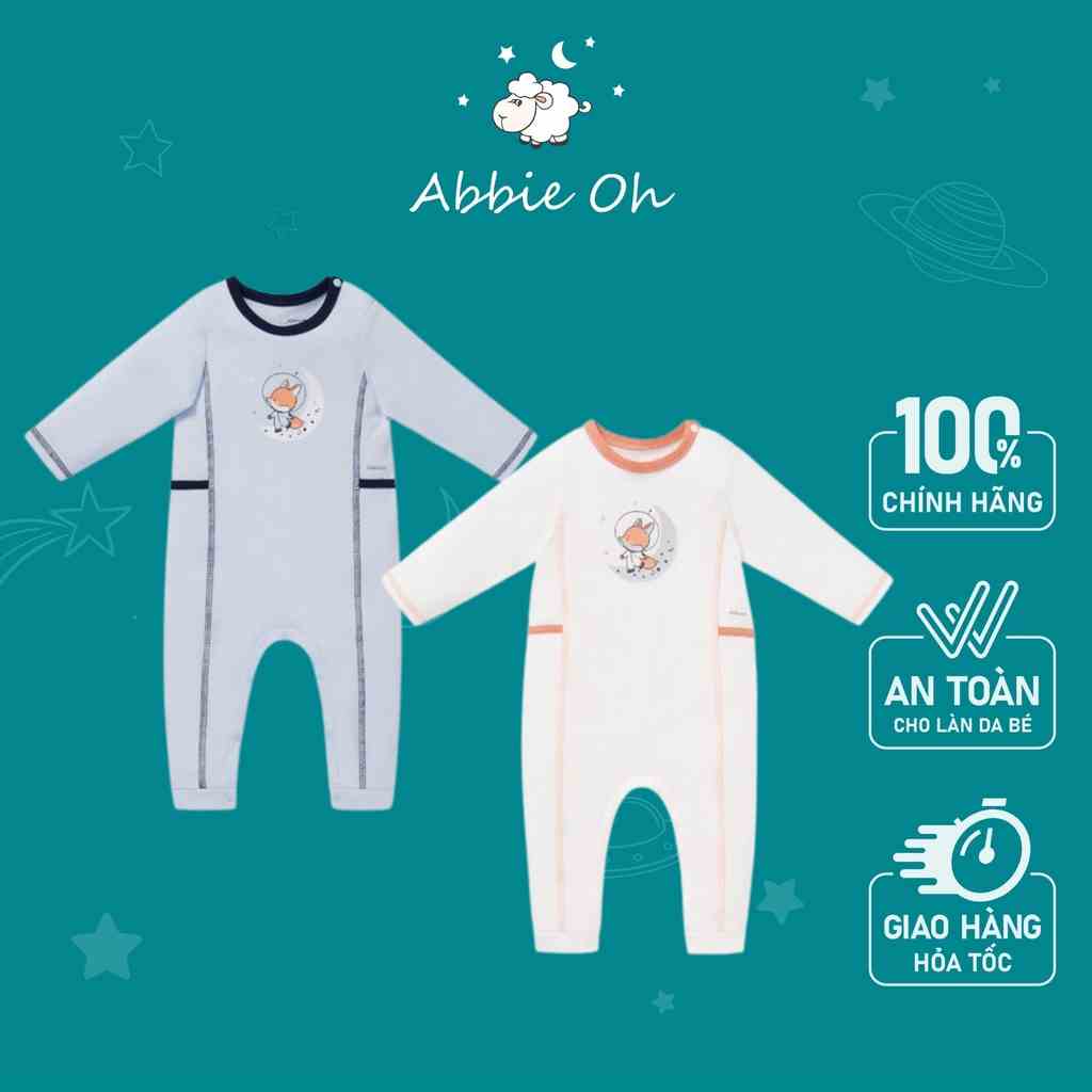 [Mã BMLTB200 giảm đến 100K đơn 499K] Bộ Quần Áo Liền Dài In Cáo Du Hành Cho Bé | 0 - 12 Tháng | Abbieoh | BD374 AW21