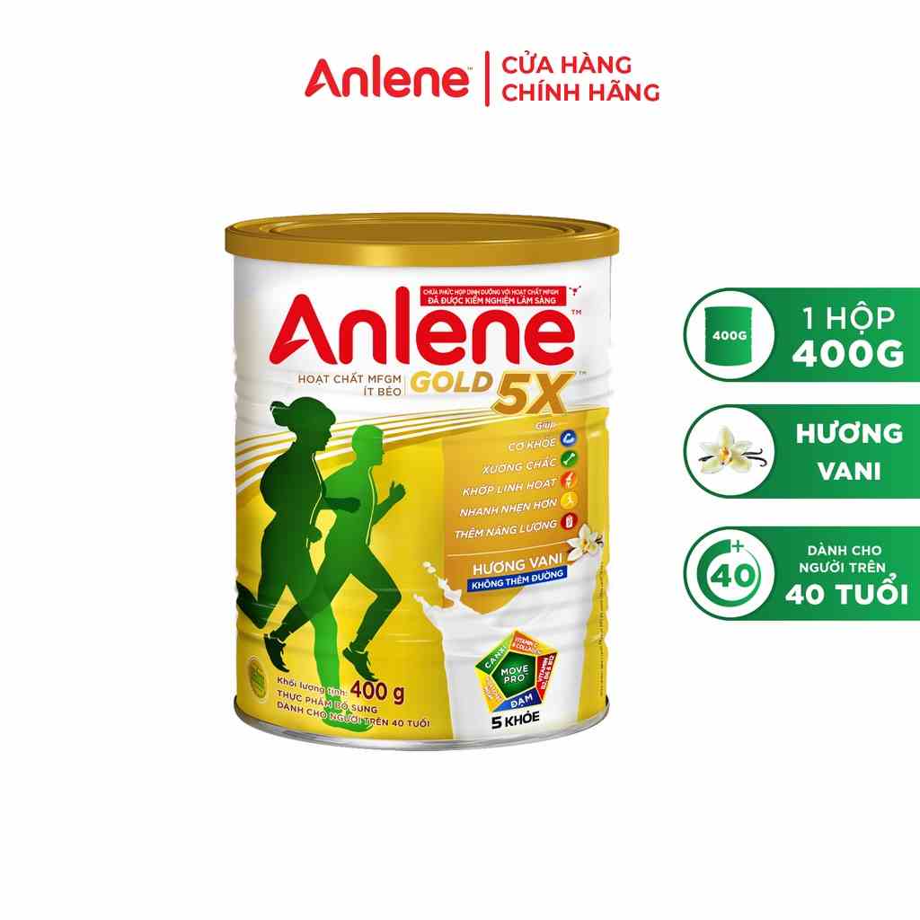 Sữa bột Anlene Gold 5X hương vani lon 400g