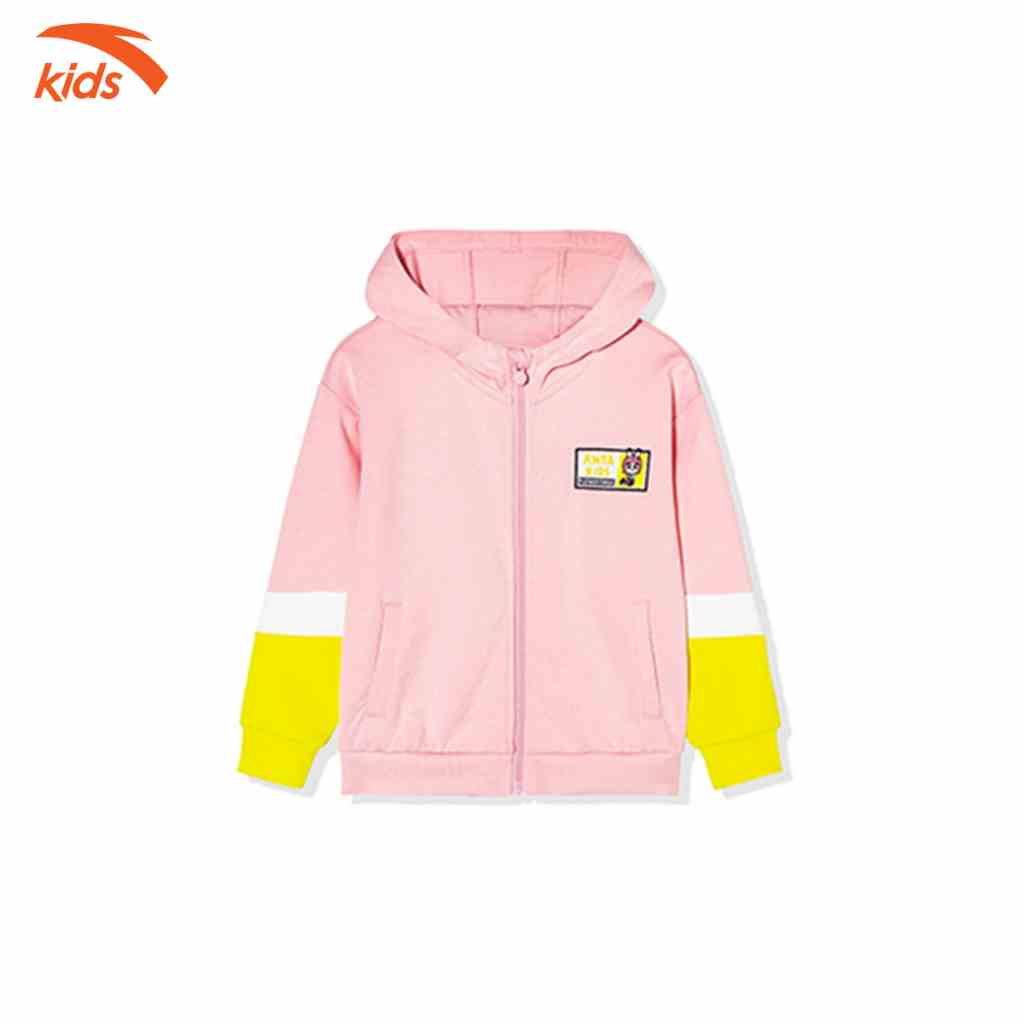 [Mã BMLTB35 giảm đến 35K đơn 99K] Áo khoác nỉ có mũ thời trang phối màu nữ tính Anta Kids 362019726-2