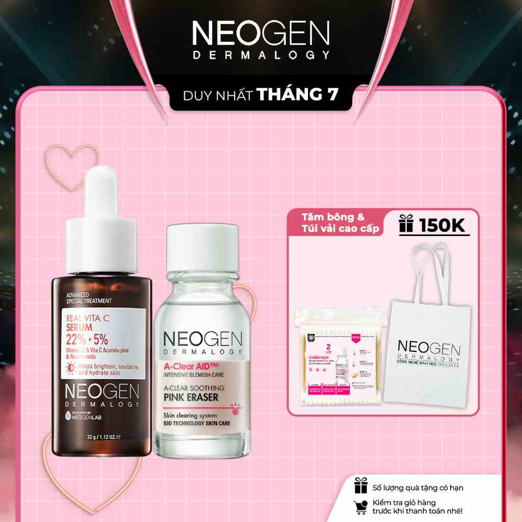 Bộ Sản Phẩm Chấm Mụn & Serum Vitamin C 22% Xẹp Mụn Xoá Thâm Neogen Dermalogy