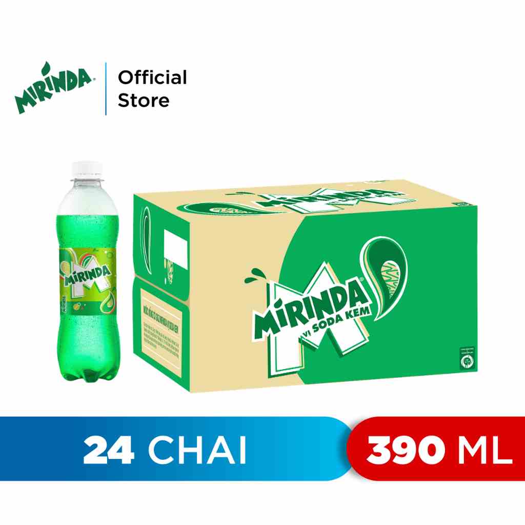 [HỎA TỐC-HCM]Thùng 24 Lon Nước Ngọt Có Gaz Mirinda Soda Kem(390ml/chai)