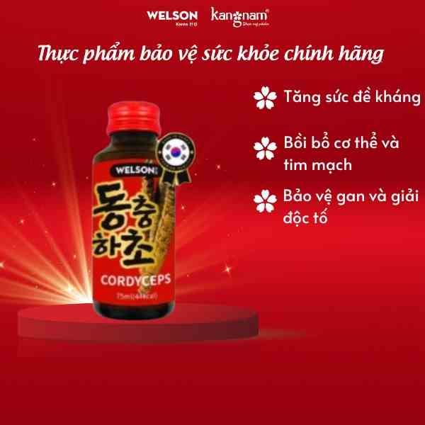 Nước Uống Đông Trùng Hạ Thảo Welson Cordyceps 1 chai 75ml/chai