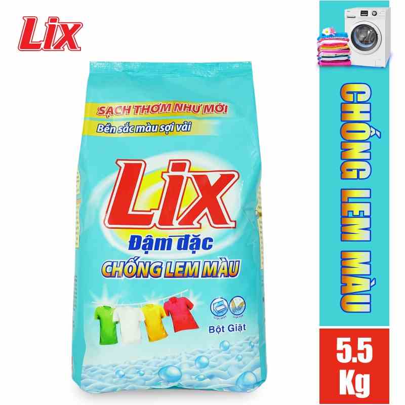 [Mã BMLTB35 giảm đến 35K đơn 99K] Bột giặt LIX đậm đặc chống lem màu 5.5kg EM558