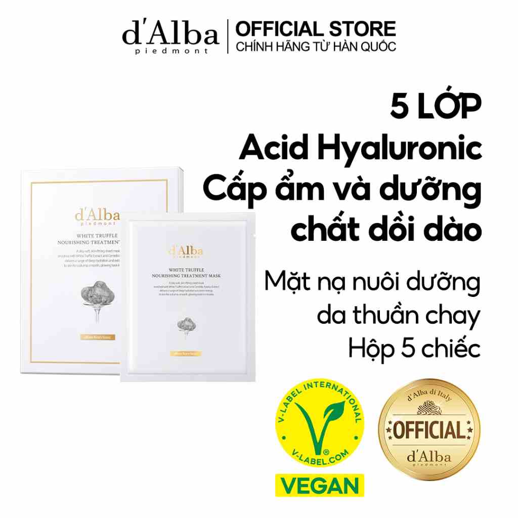 [dAlba Official] Set 5 mặt nạ thuần chay nuôi dưỡng da 5ml/c