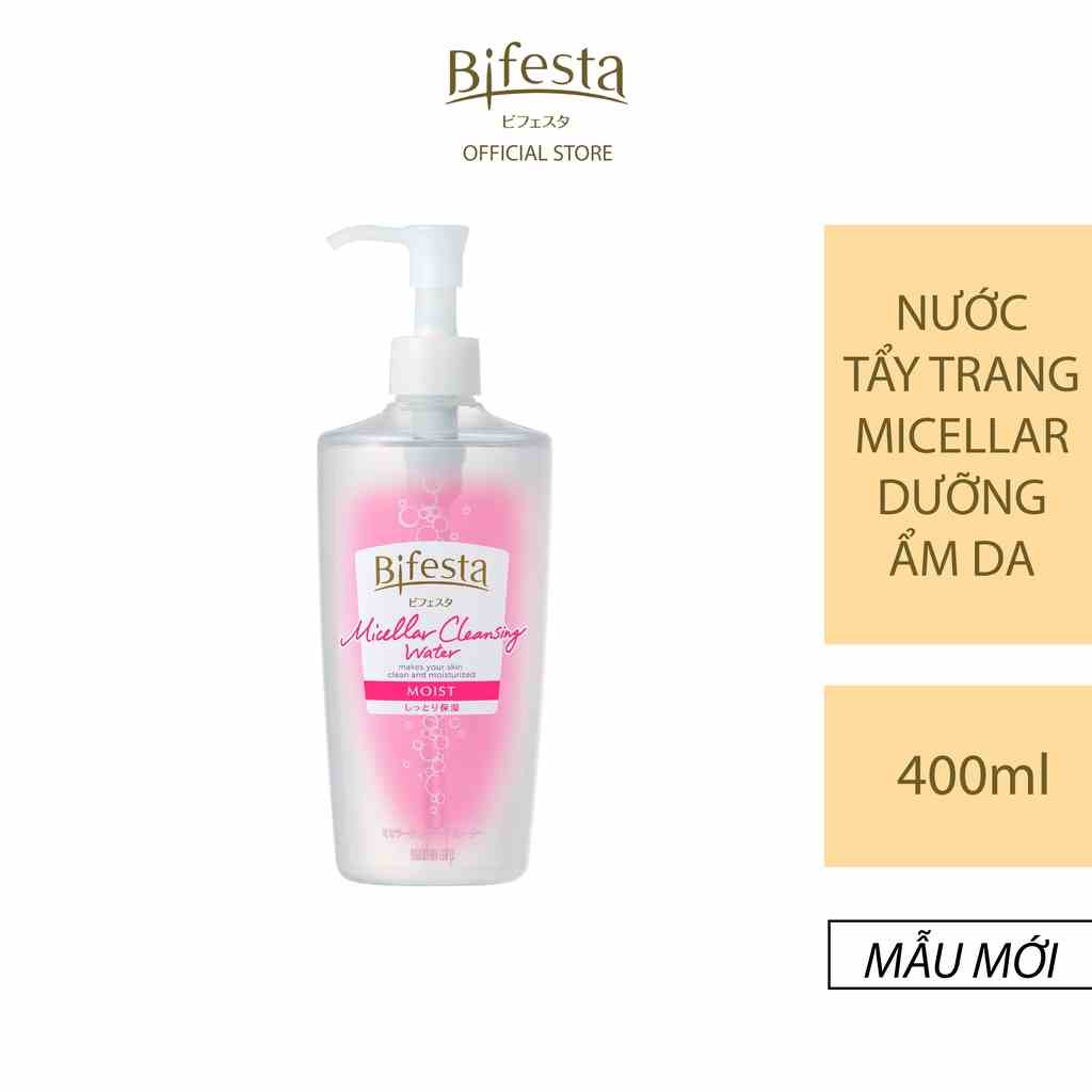 [Mã BMLTB200 giảm đến 100K đơn 499K] Nước tẩy trang dưỡng ẩm BIFESTA MICELLAR CLEANSING WATER MOIST 400ml